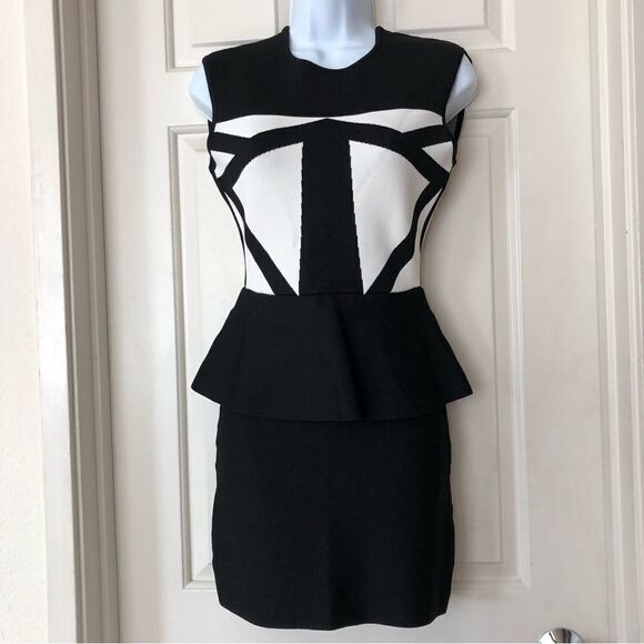 BCBG MaxAzria Caprice Geometric Peplum Jacquard Dress - Picture 2 of 16